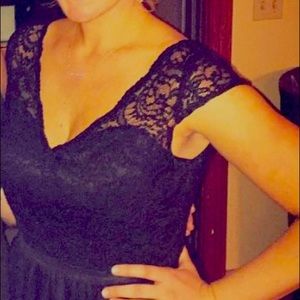 Gorgeous long lace slightly off should gown